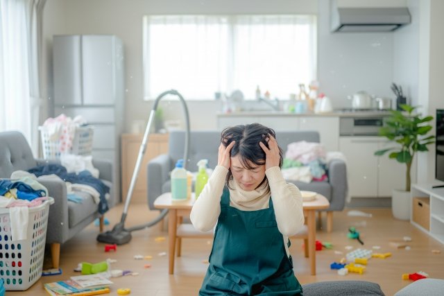 片付けに悩む女性