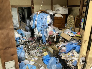 お部屋の中に物があふれかえっている写真